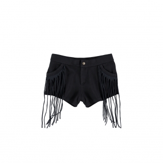 Fringed Mini Jeans (black)