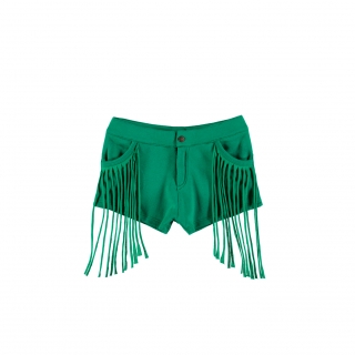Fringed Mini Jeans (primary green)